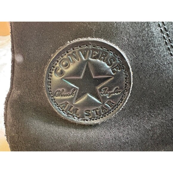 Converse Chuck Taylor All Star Black Hi Top Leather Sneakers - Men’s Sz 9 - Picture 7 of 8